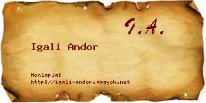 Igali Andor névjegykártya