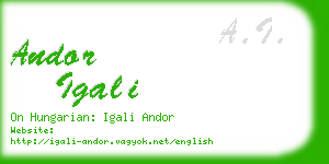 andor igali business card